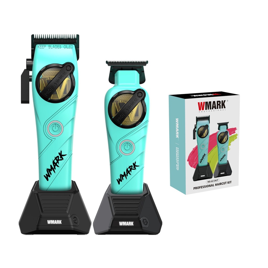 [WMK-NG8613KIT] WMARK NG-8613KIT | Kit Profesional Clipper + Trimmer Inalámbrico DLC Cerámica