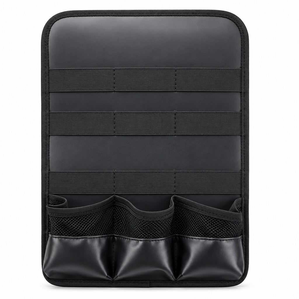 [ORG-BARB-ELASTIC-BLK] Organizador de Herramientas para Barbero — Panel con Bandas Elásticas y Bolsillos de Malla, Negro