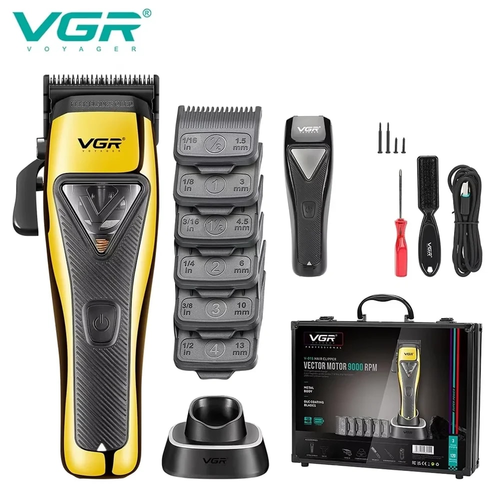 [VGR-V015] VGR V-015 | Clipper Profesional Vector Motor 9000 RPM con Base de Carga