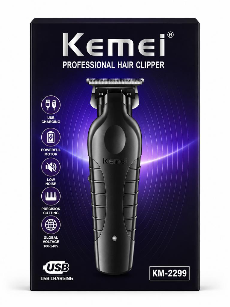 [KEM-KM2299] Kemei 2299 Barber Cordless Hair Trimmer | Máquina de Acabado Profesional Recargable
