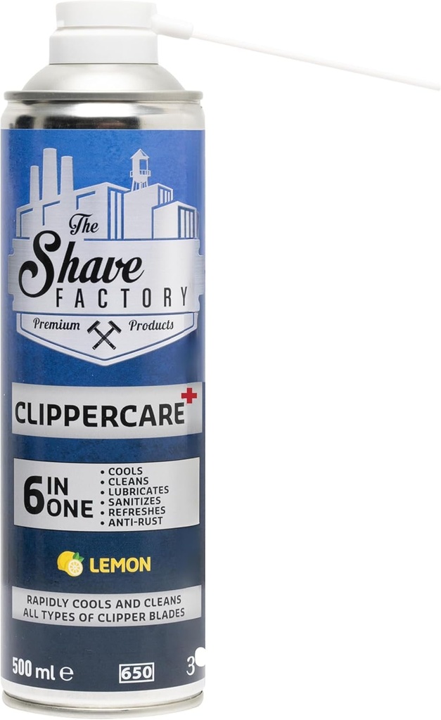 [TSF-CLIPPERCARE-6IN1-500] Desinfectante - The Shave Factory Clippercare 6 in 1 Lemon Spray – 500 ml