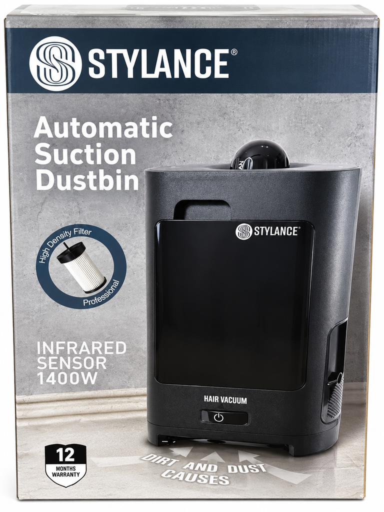 [STY-HAIRVAC-1400-BLK] Aspiradora Automática de Cabello y Residuos para Barbería Stylance Hair Vacuum 1400W – Negra