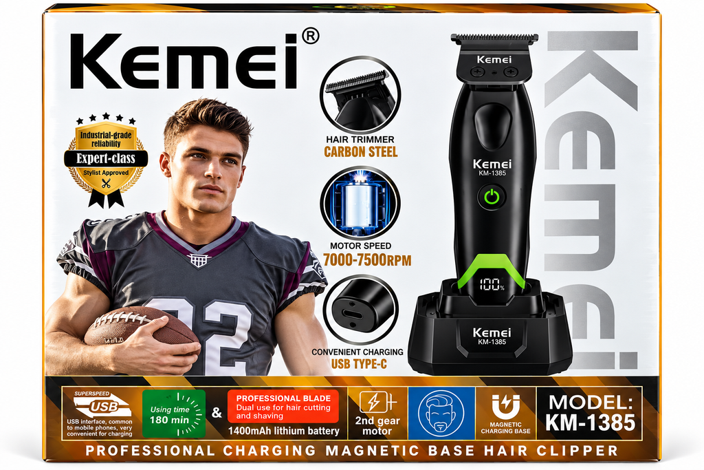 [KEM-KM1385] Trimmer Profesional Kemei KM-1385 con Base Magnética