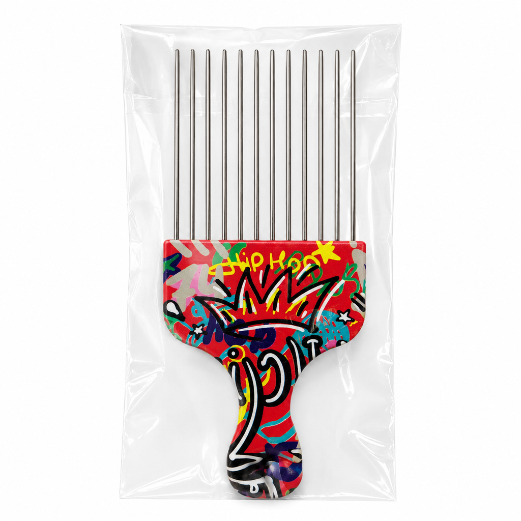 [AFP-GRF-MTL] Peineta Afro Pick Metálico Graffiti