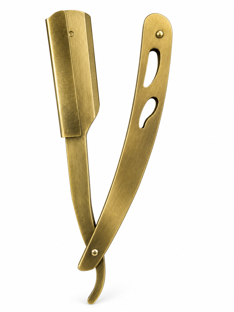 [PN-MET-VIN-DOR] Porta Navaja Profesional Metálico Plegable - Dorado Matte