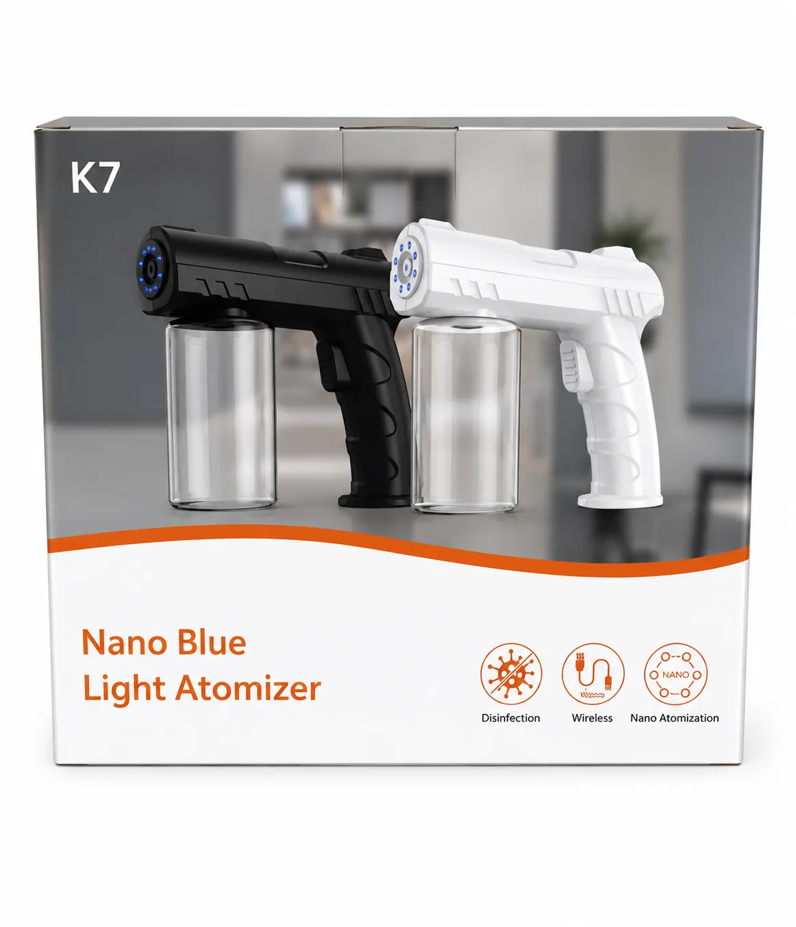 [ATOM-K7-NEG] Atomizador / Pulverizador | Nano Blue Light Atomizer K7 – Atomizador Eléctrico Recargable (Negro)