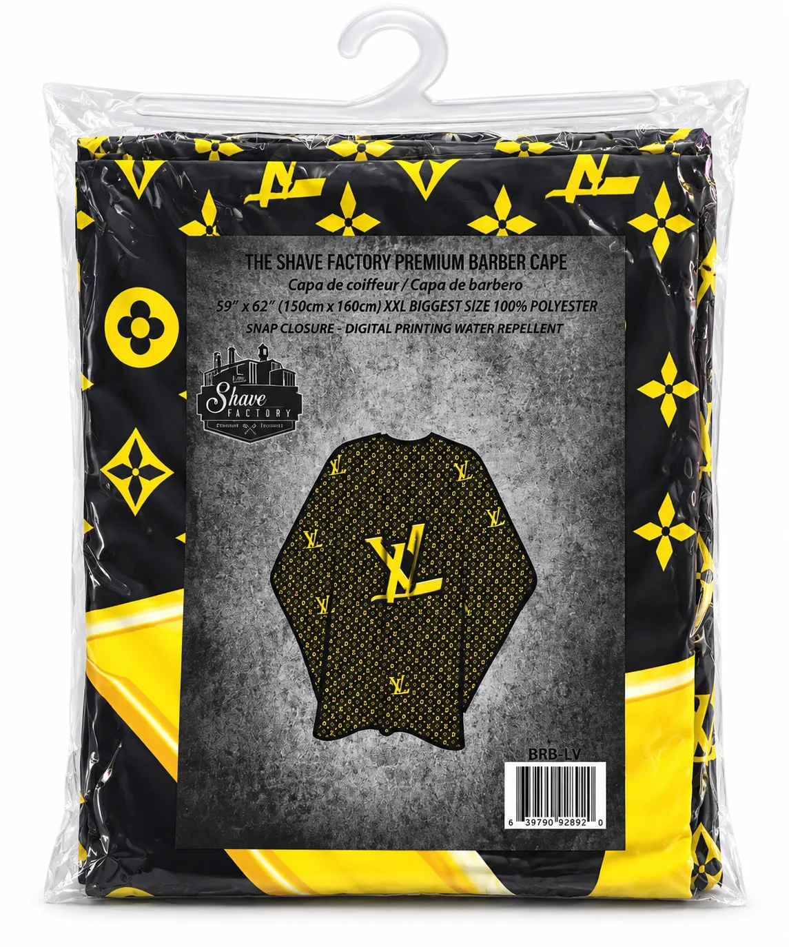 [BRB15LV] Capa Profesional de Barbería The Shave Factory – Adulto (Louis Vuitton)