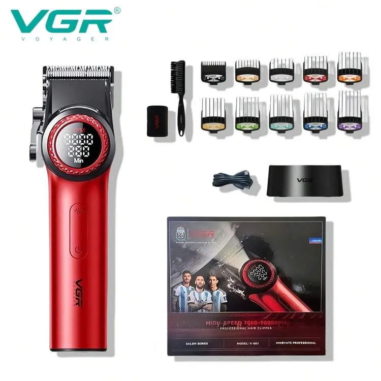 [VGR-V001-RED] Clipper Profesional VGR V-001 High Speed Hair Clipper (Rojo)