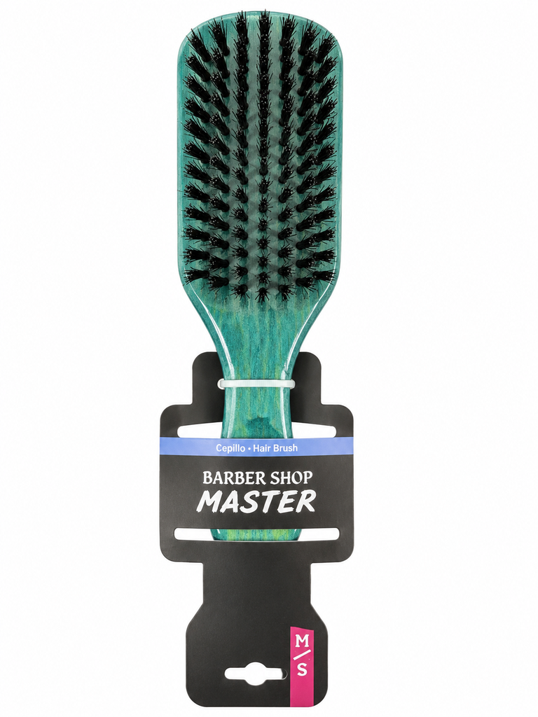 Cepillo Profesional Barber Shop Master Paddle Brush Verde