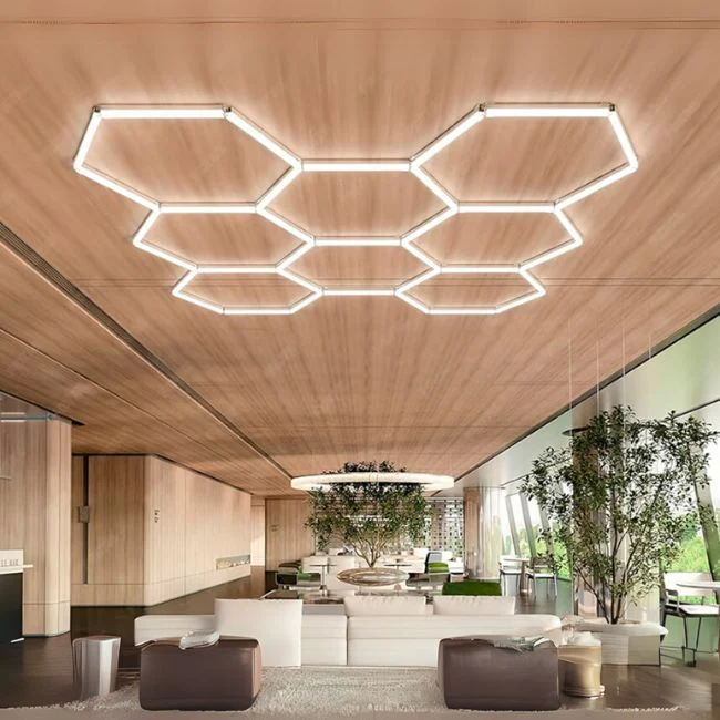 [HEXAGON-LED-8P] Luz LED Hexagonal de Techo x8 Paneles