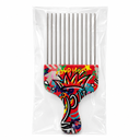 Peineta Afro Pick Metálico Graffiti