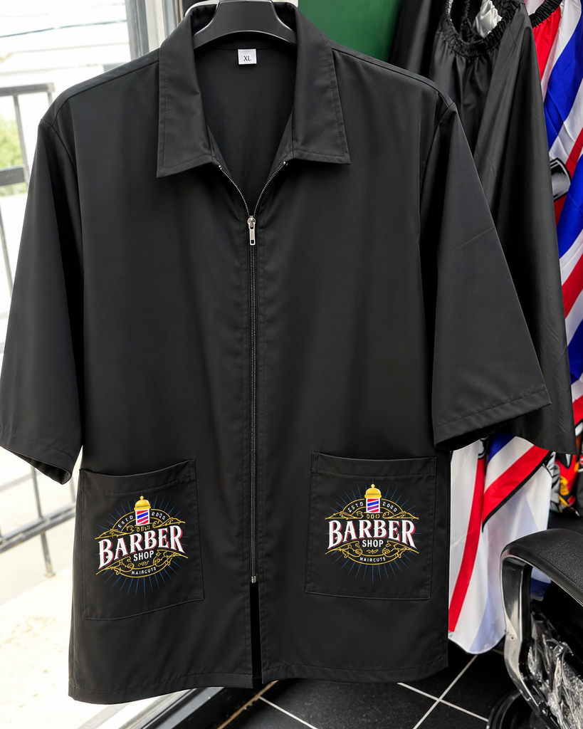 Bata Profesional de Barbero con Cremallera