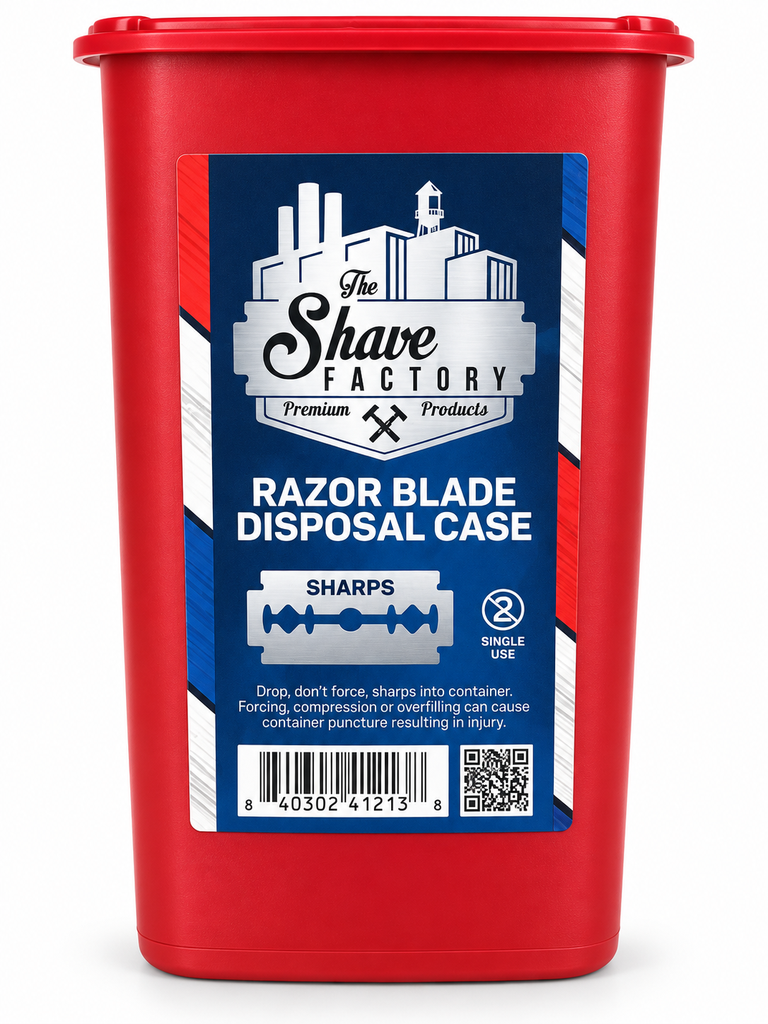 Contenedor de plástico para Navajas Usadas The Shave Factory – Razor Blade Disposal Case